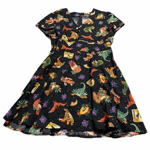 Dangerfield Jurassic Park Lost World Dinosaur Print Cotton Mini Dress Size 14